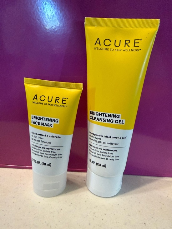 Other - Acure Brightening Cleansing Gel & Face Mask - Yellow